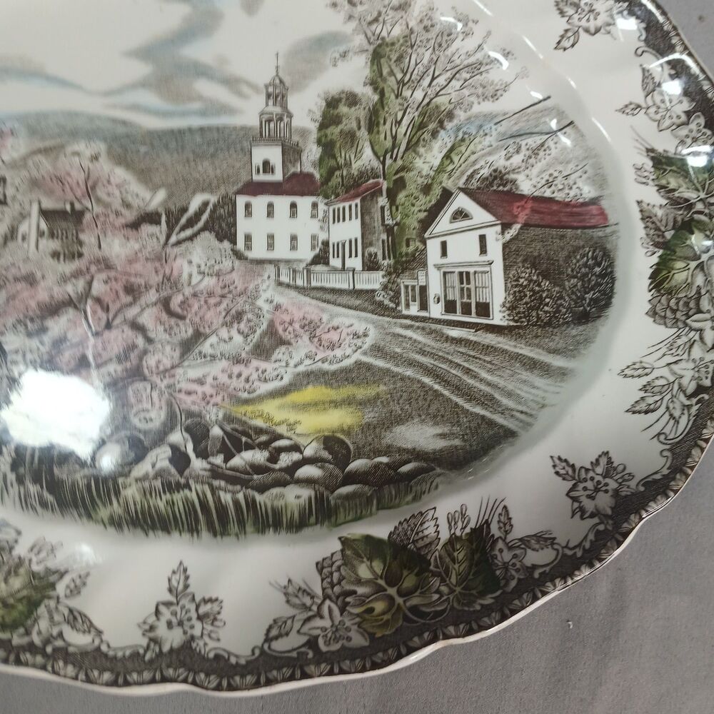 Johnson Bros. "The Village Green" Friendly Village 11 7/8" Serving Platter VTG 2 - Picture 7 of 16